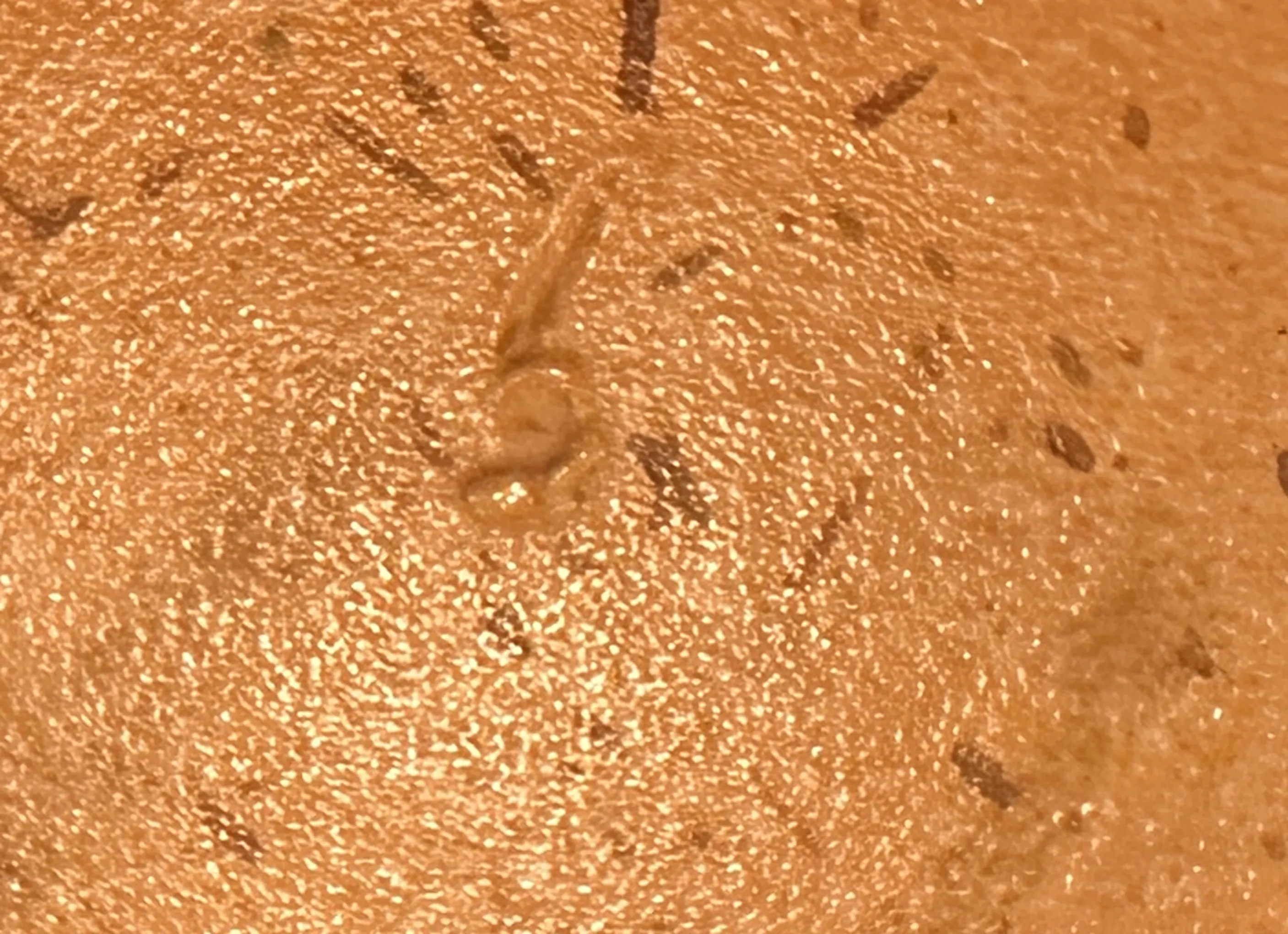 details einer antiken Seriennummer 6 auf goldenem Hintergrund