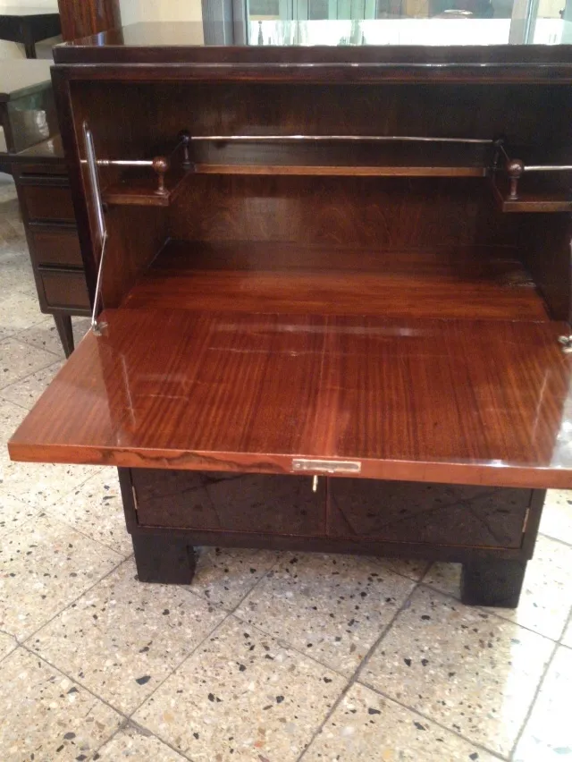 Antique wooden bar with foldable tabletop