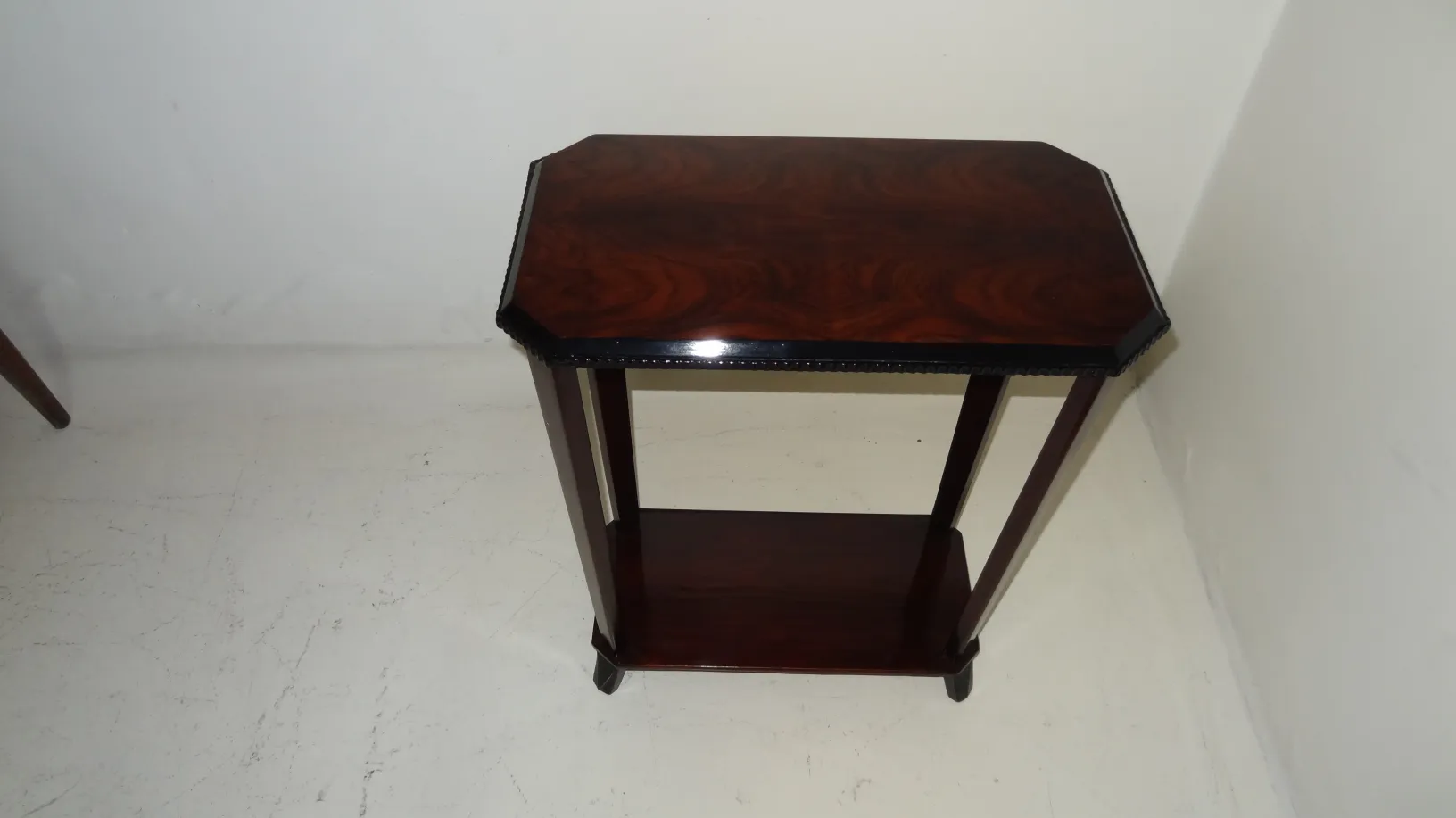 small antique octagonal table with low base
