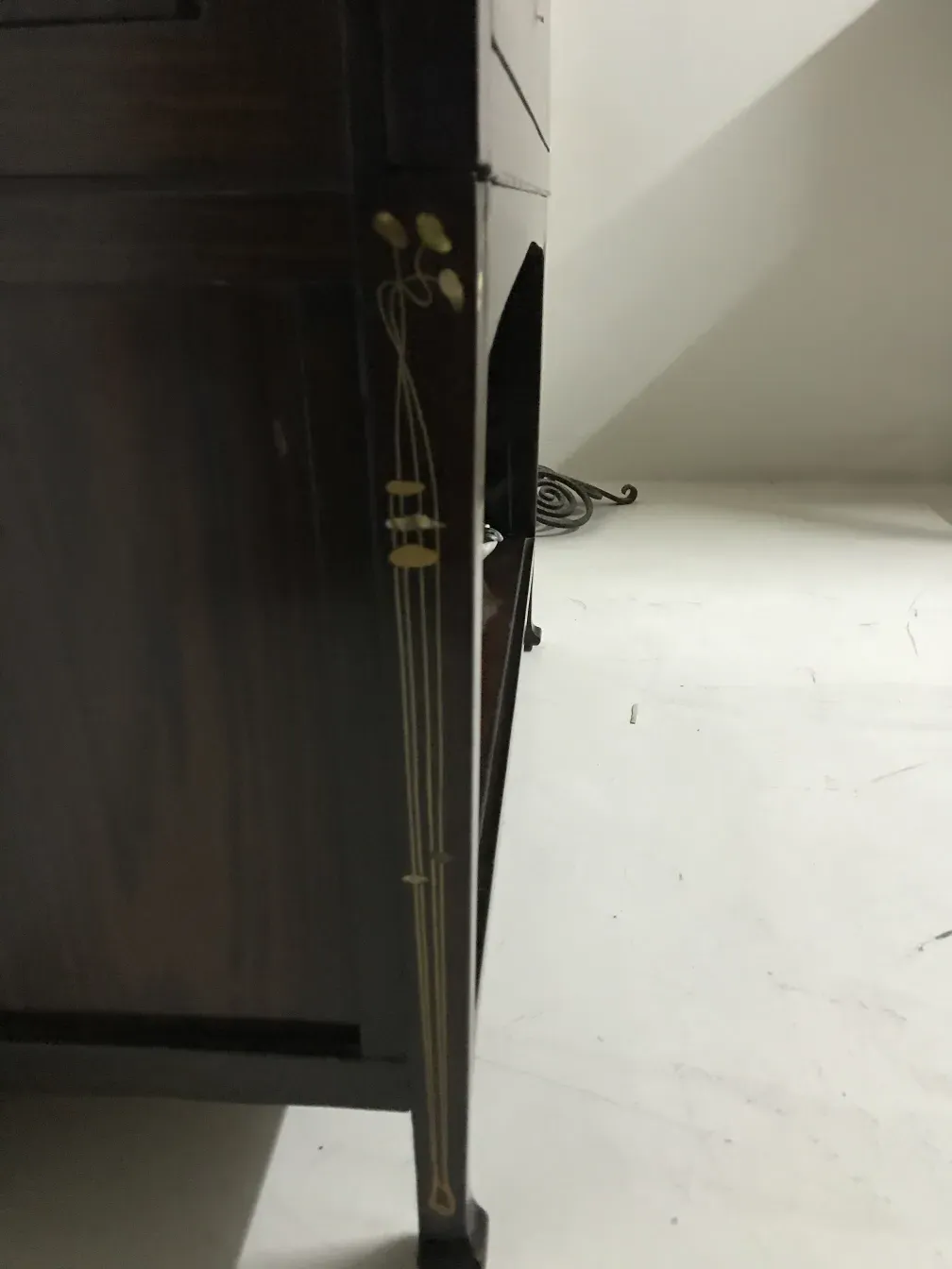 Antique display cabinet with fine decorative details by carlo zen