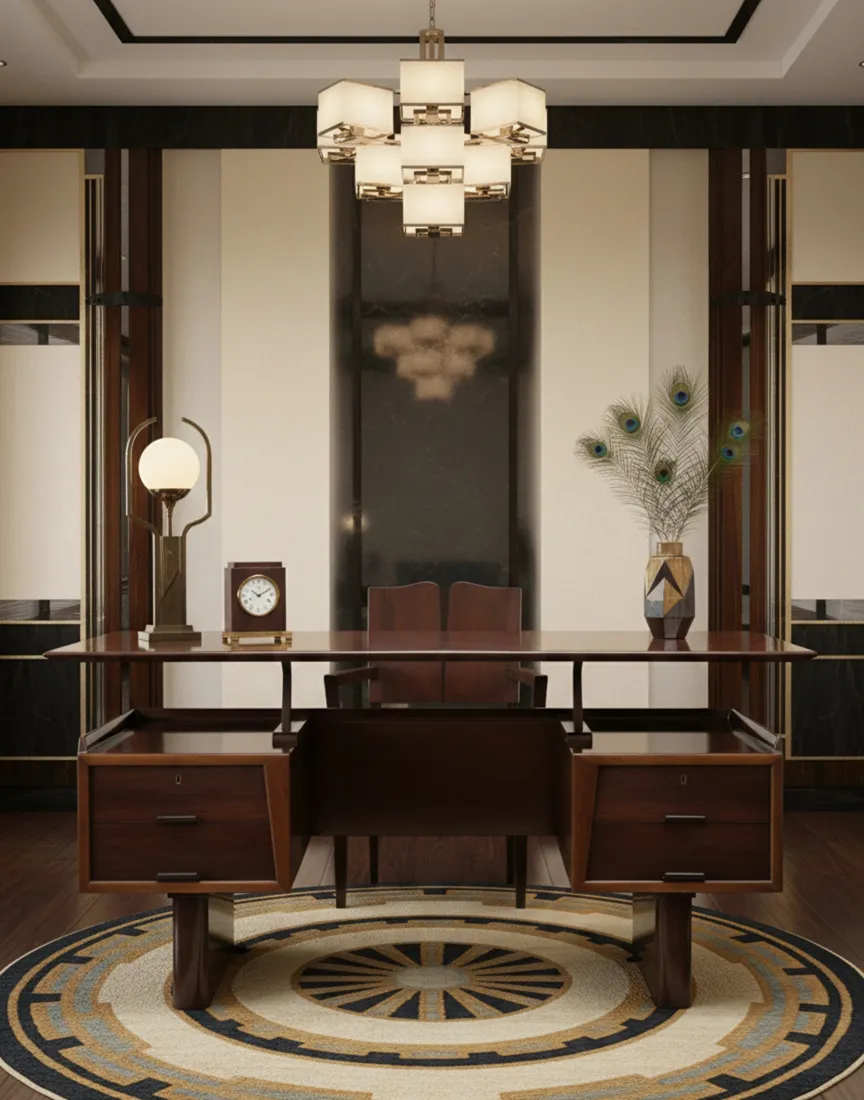 Poltrona antica in stile Art Deco in un'ambiente elegante