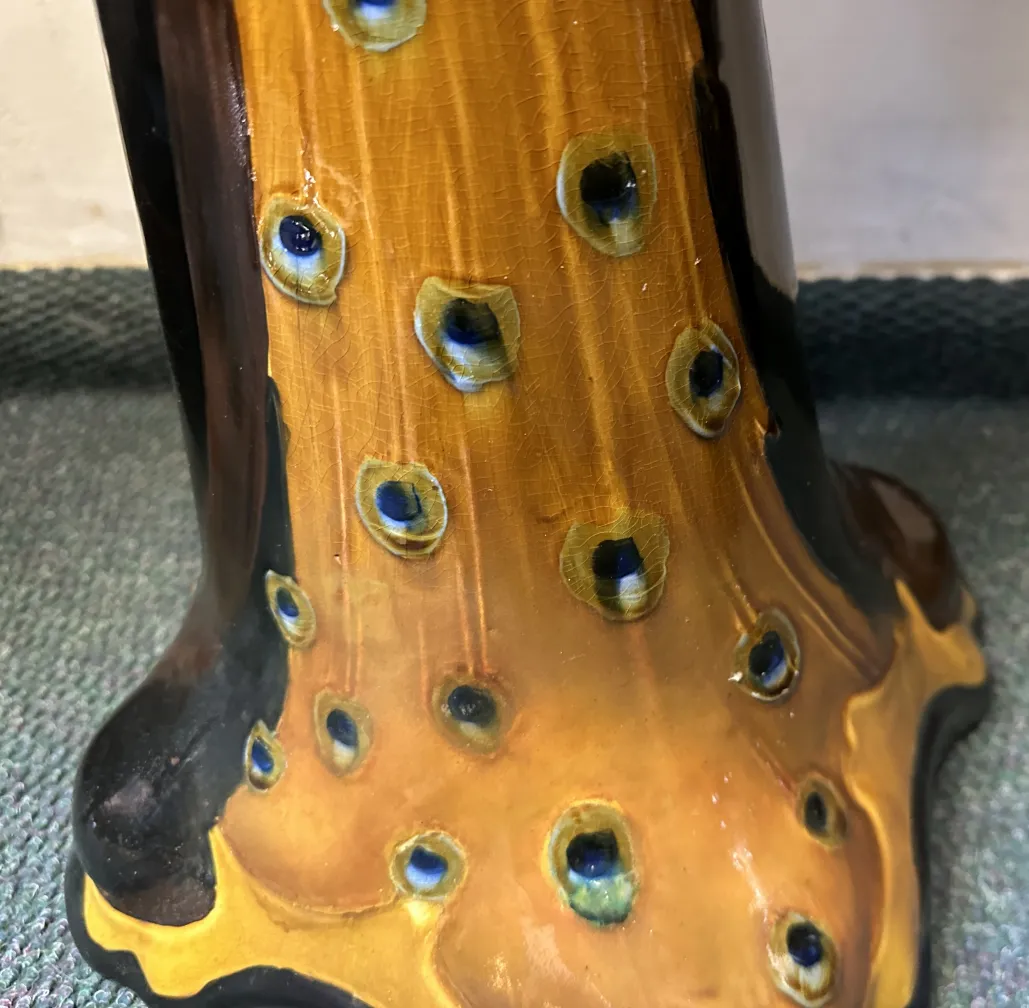 antique planter with colorful decoration and patterns