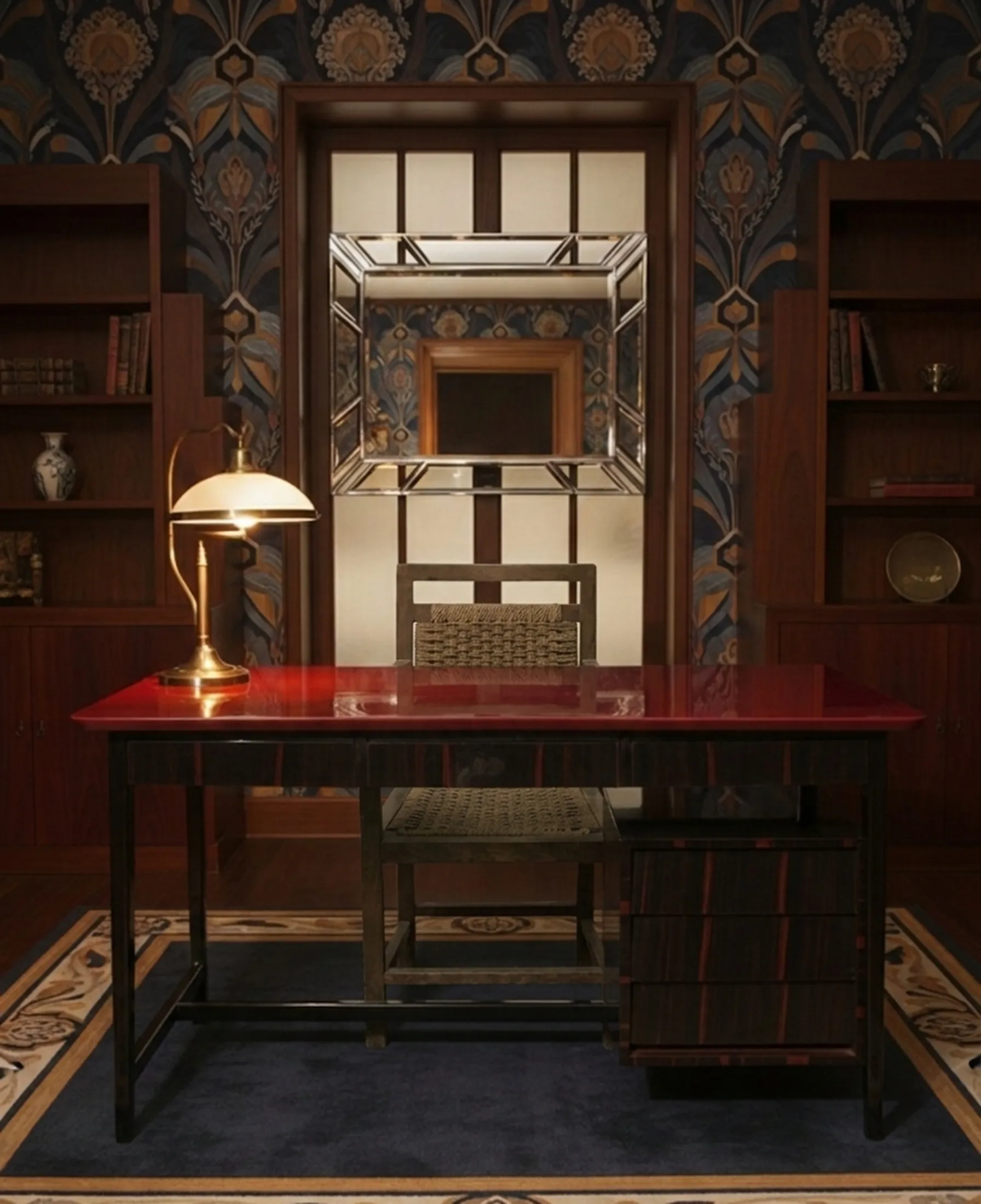 Antique armchair with classic design in an elegant setting, surrounded by decorative details.