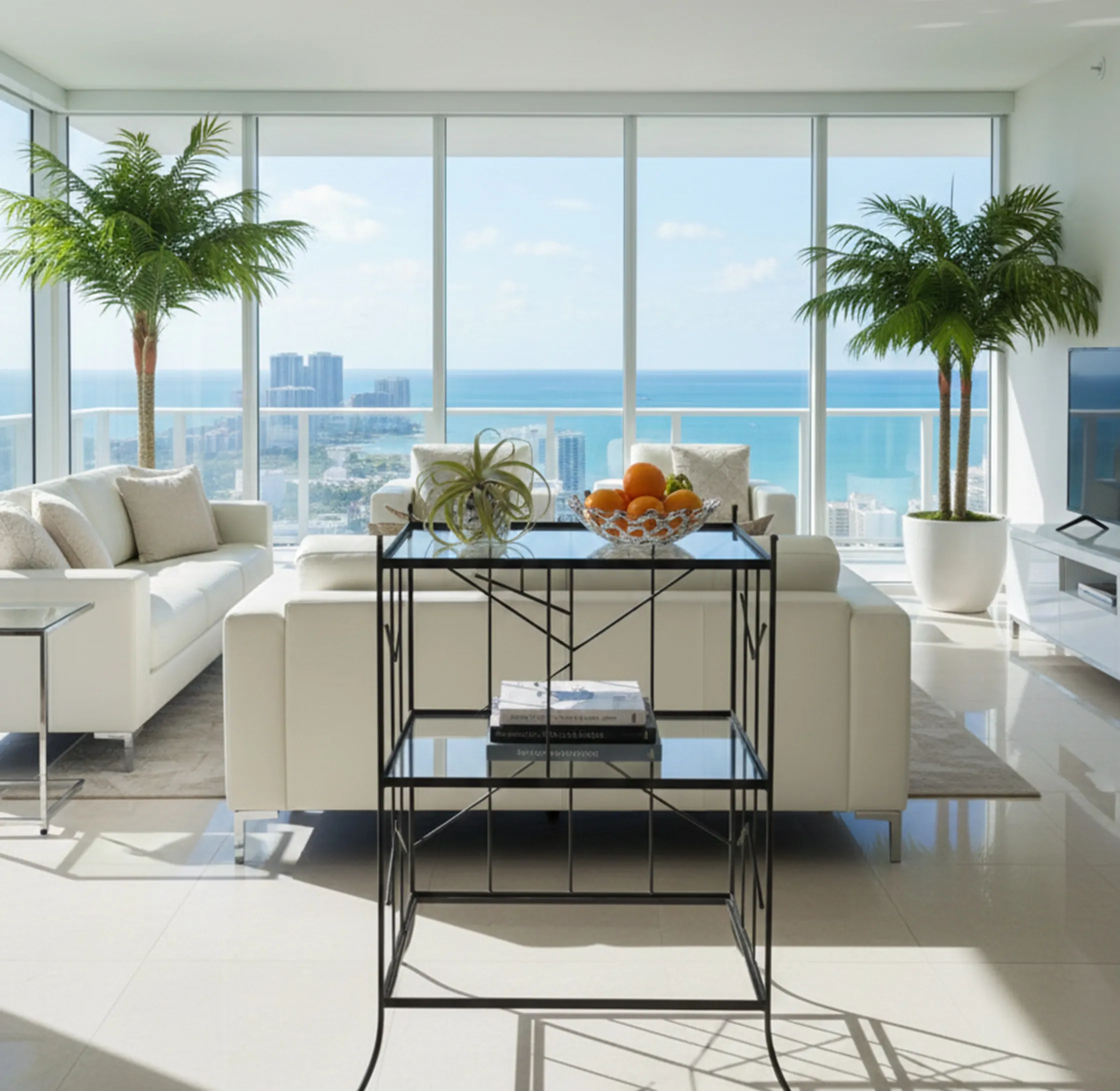 antique decorative small table with ornaments and fruits