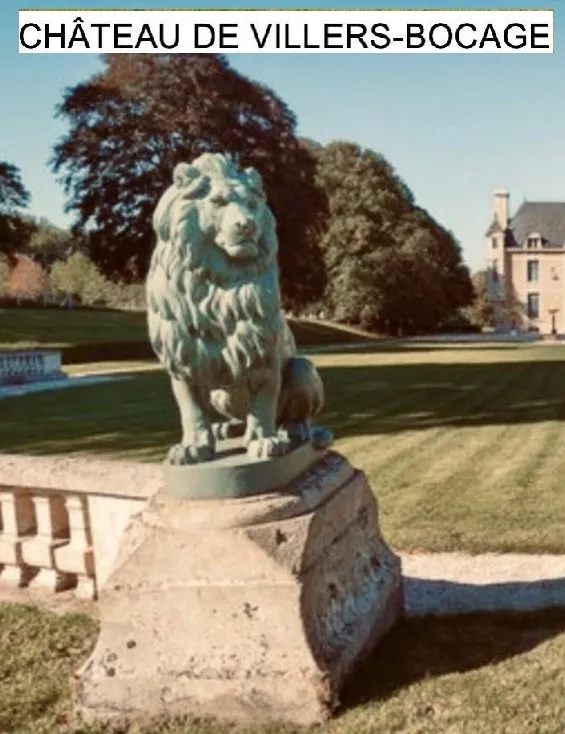 lion sculpture on a stone base in an old garden A. Durenne