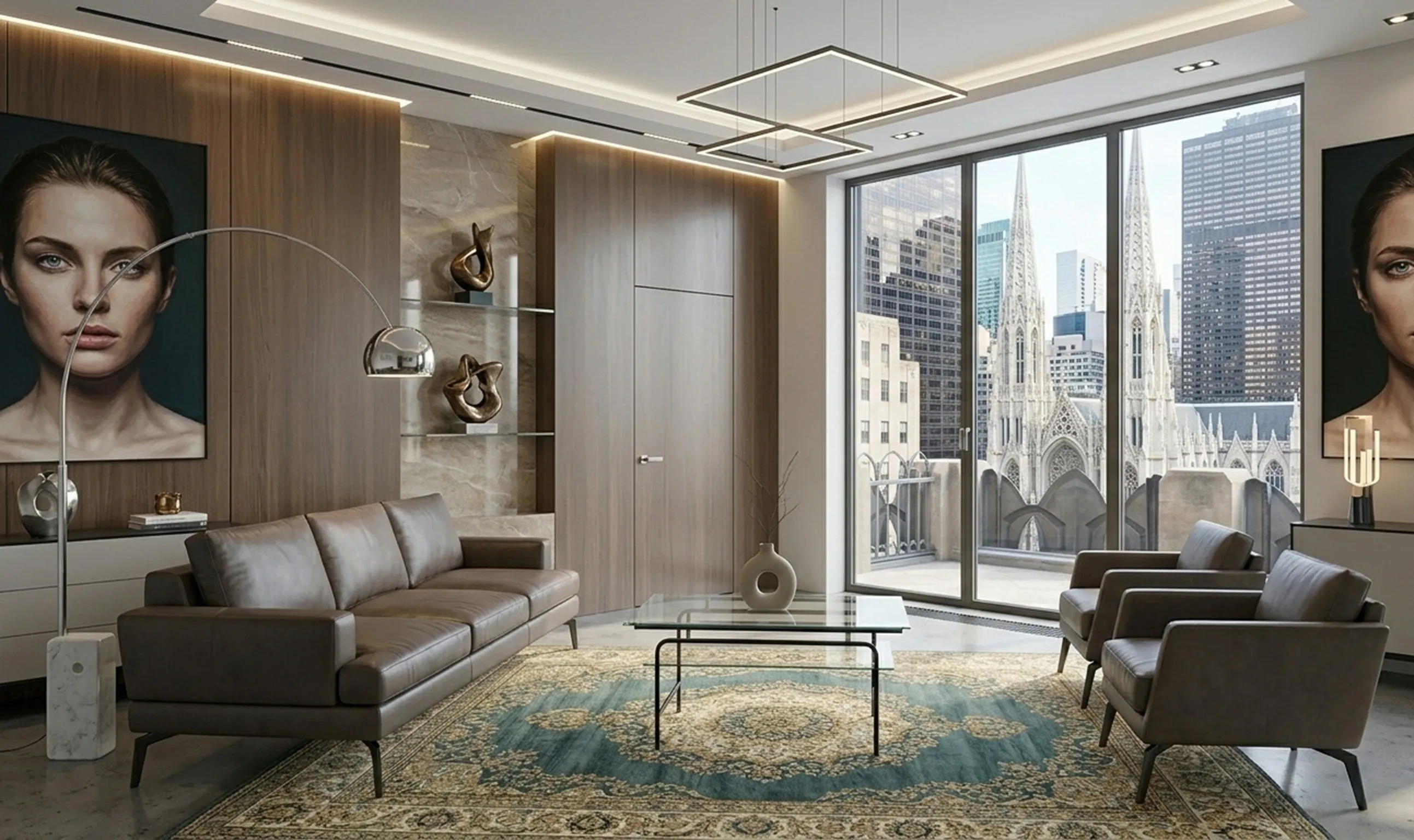 antique coffee table with simple design in modern setting