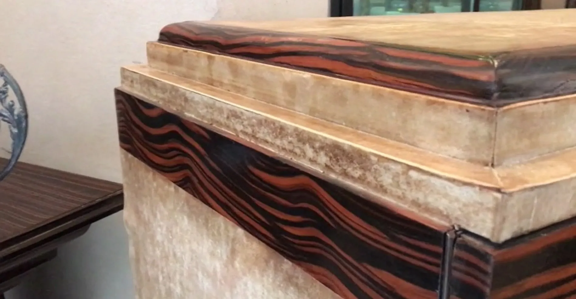 Antique bar with distinctive design by gilbert poillerat