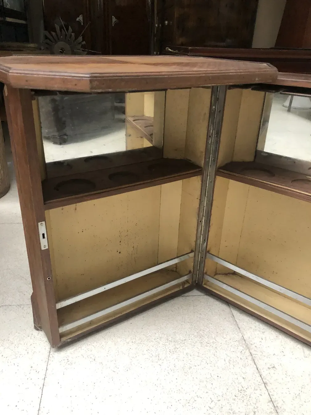 Antique bar piece with mirror and compartments. Wright Soc. Anon