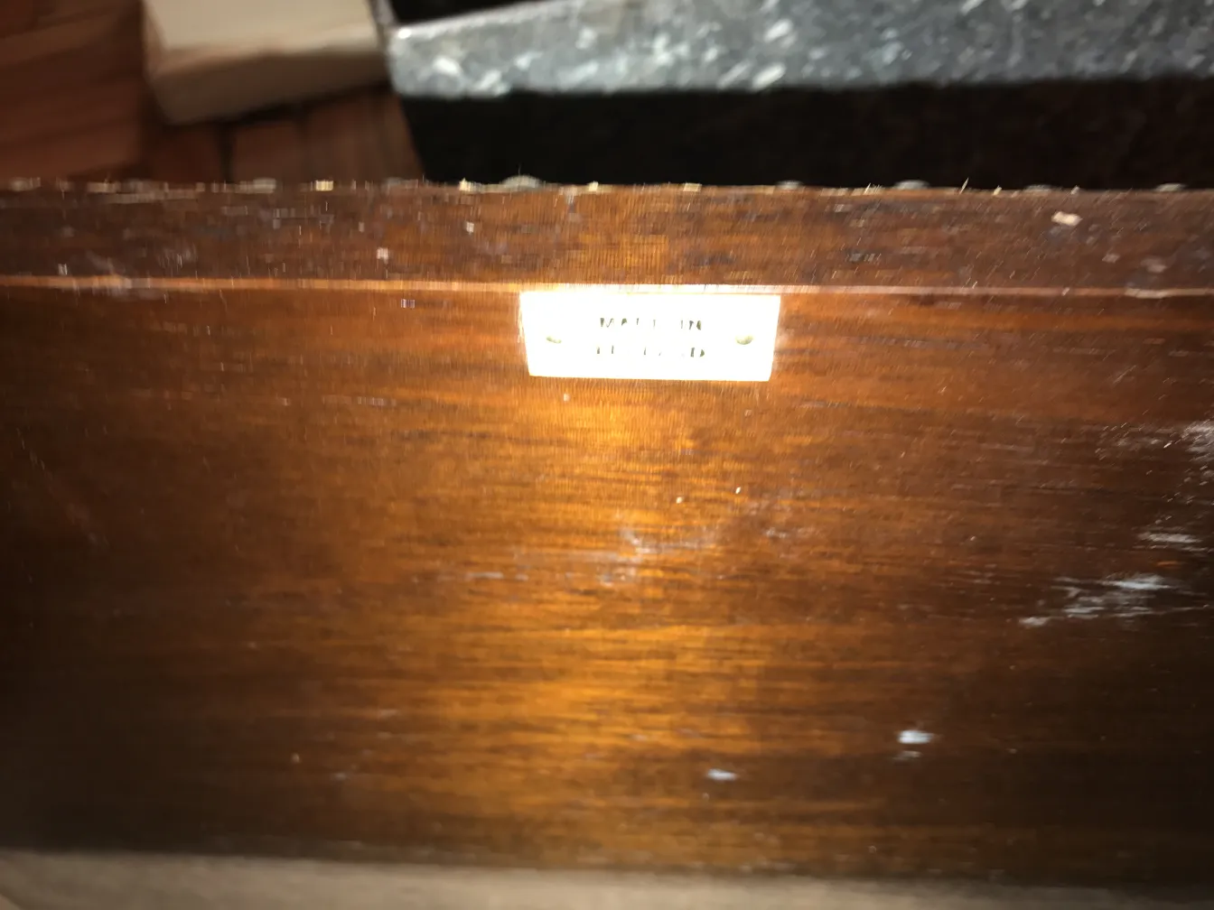 Antique bar cabinet with subtle decorative details