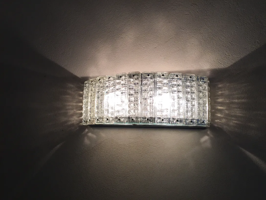 Pair of antique illuminated glass sconces, decorative