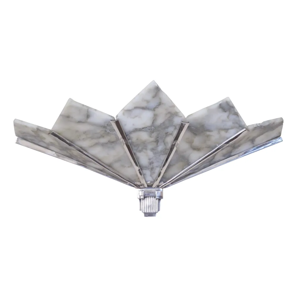 Antique pair of sconces with an elegant shape and light color