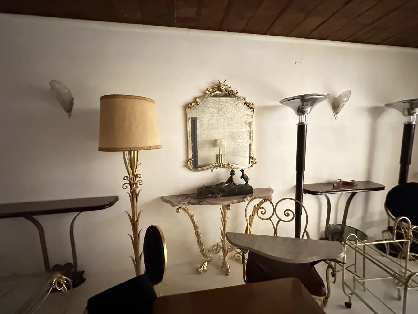 Antique wall sconces with decorative elements, vintage and elegant.