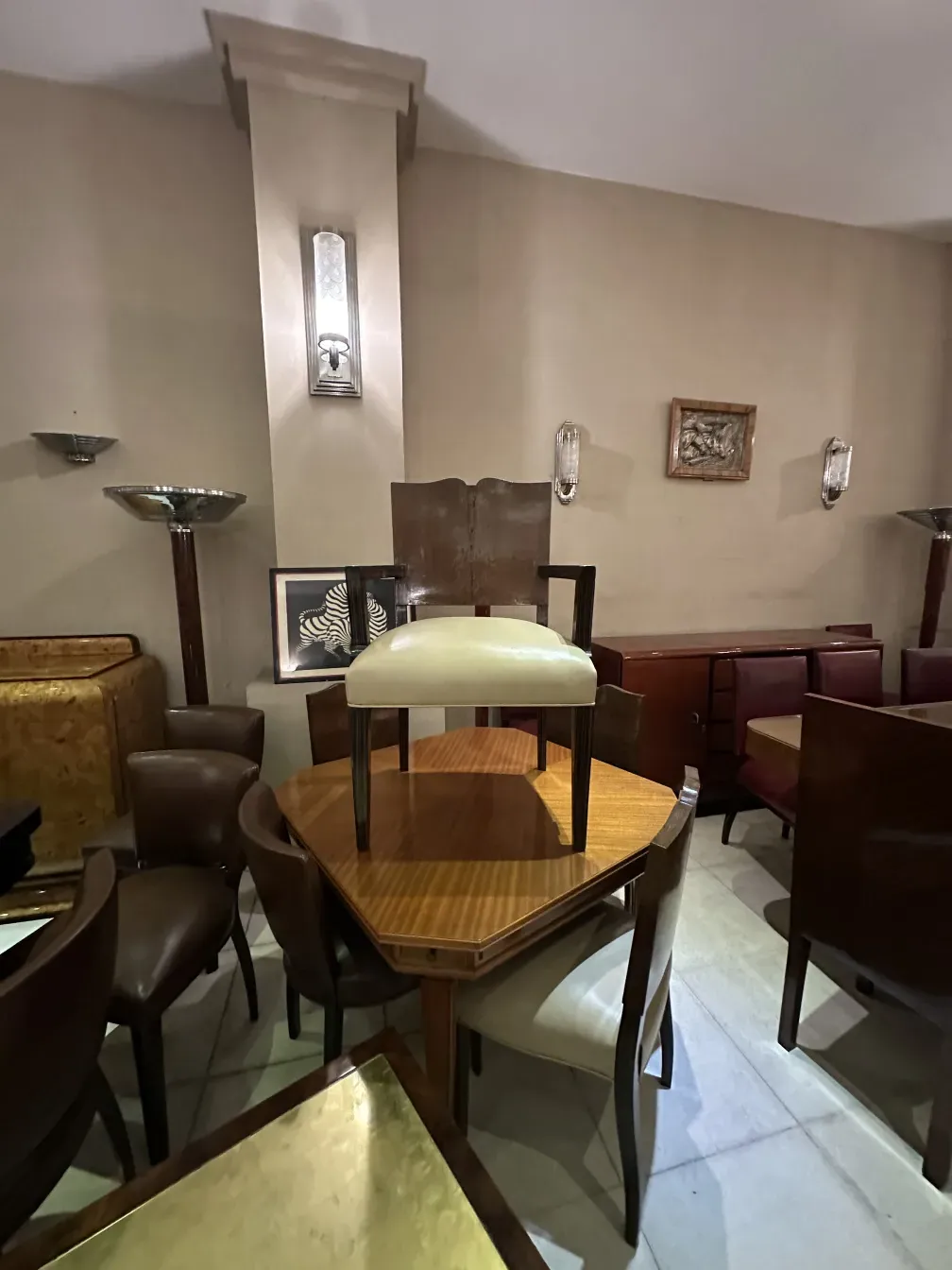 Elegant antique pair of sconces with unique style in interior