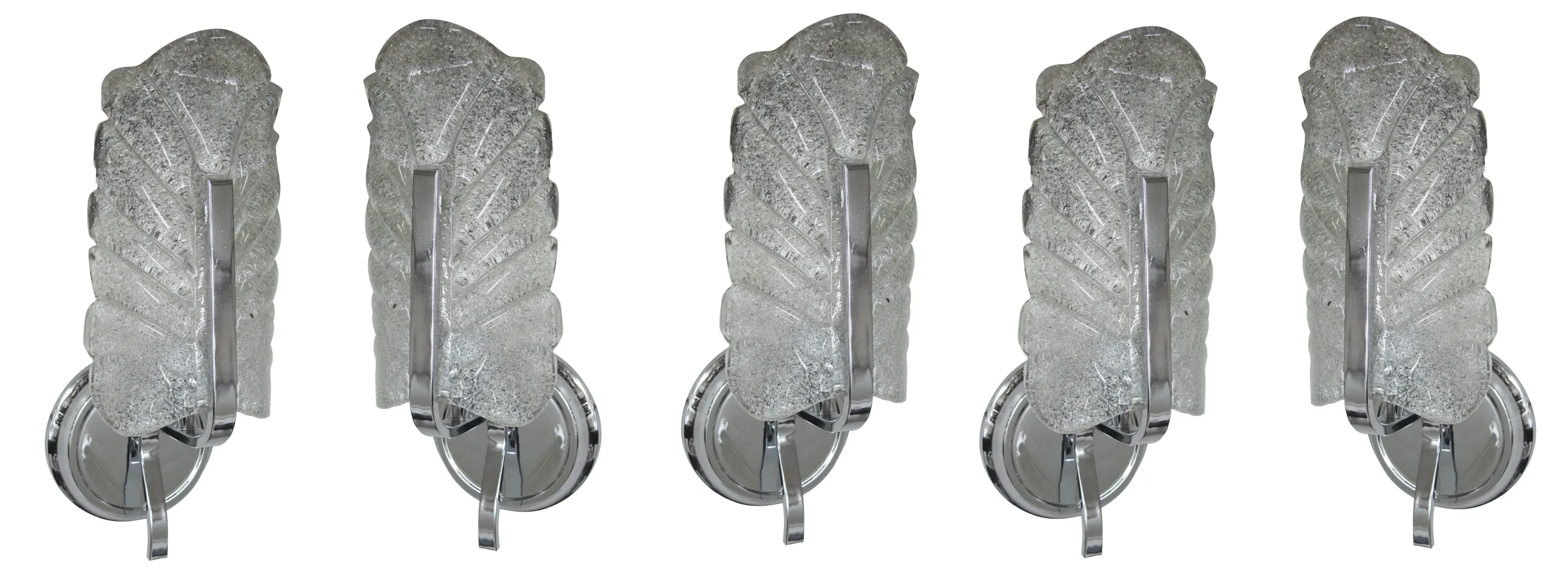 Pair of antique glass sconces with decorative features