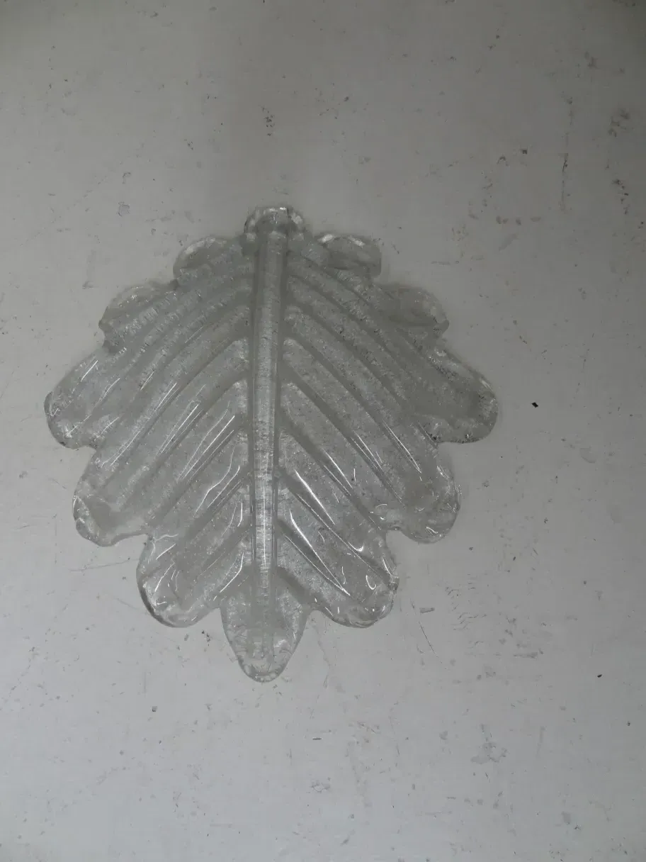 Antique sconces with clear leaf design, perfect for decor.