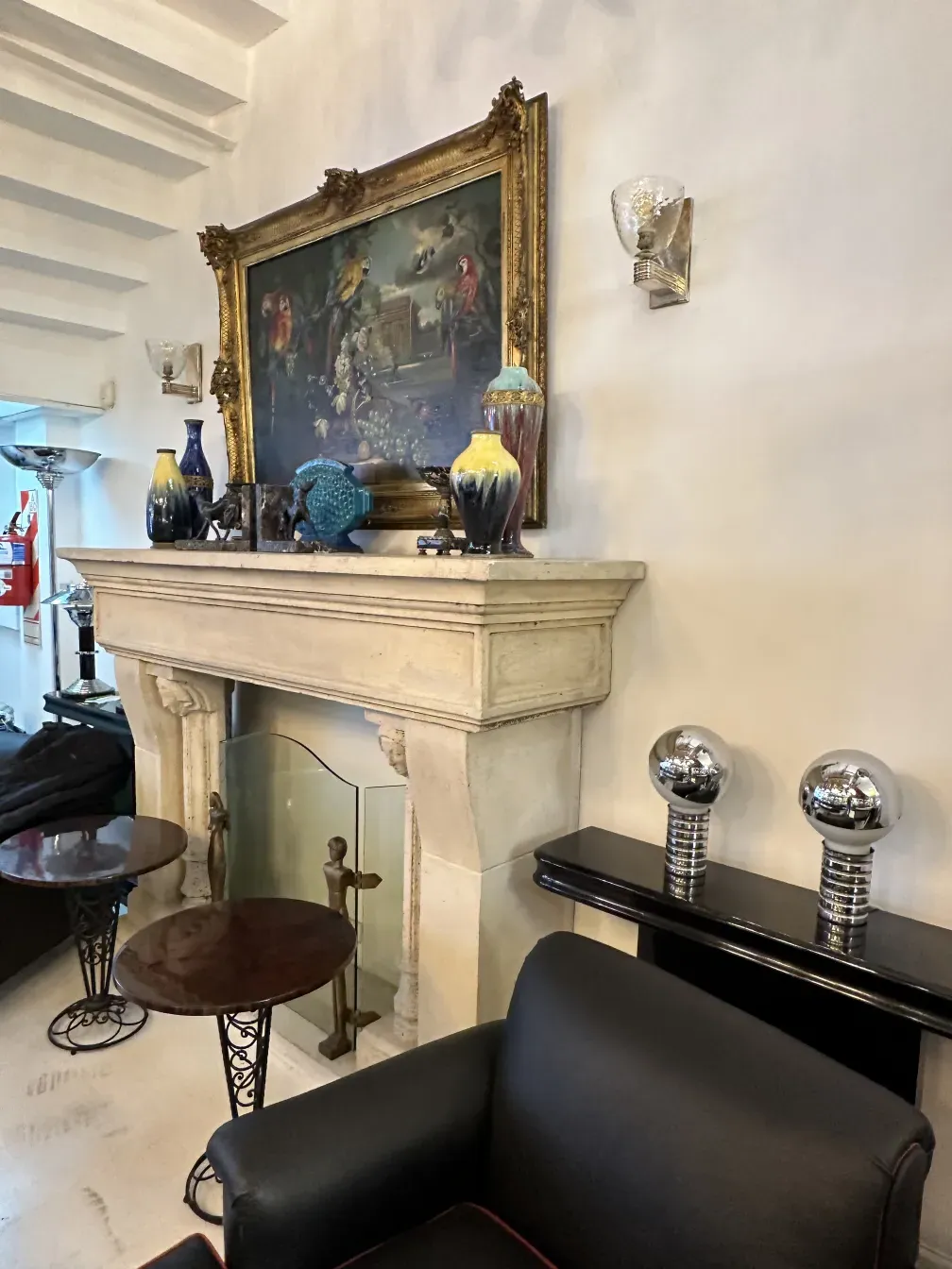 Pair of antique sconces in elegant decor