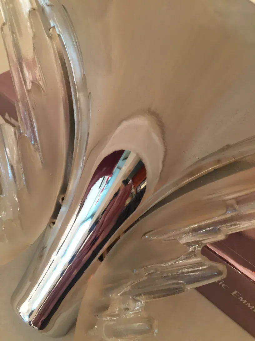 Antique pair of shiny sconces with elegant features