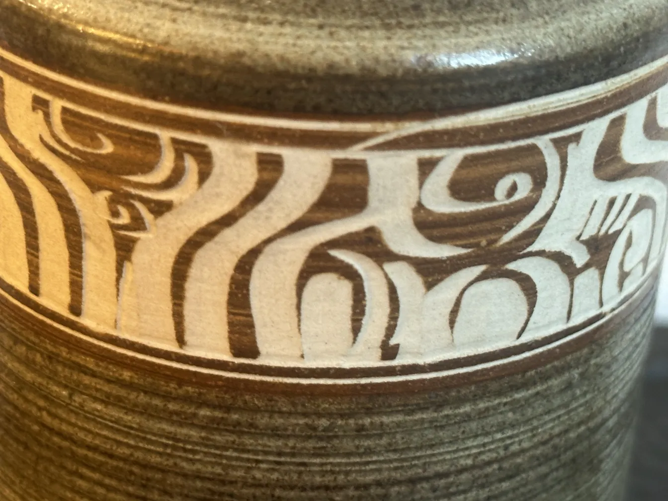 Decorative details of an antique ceramic with patterns