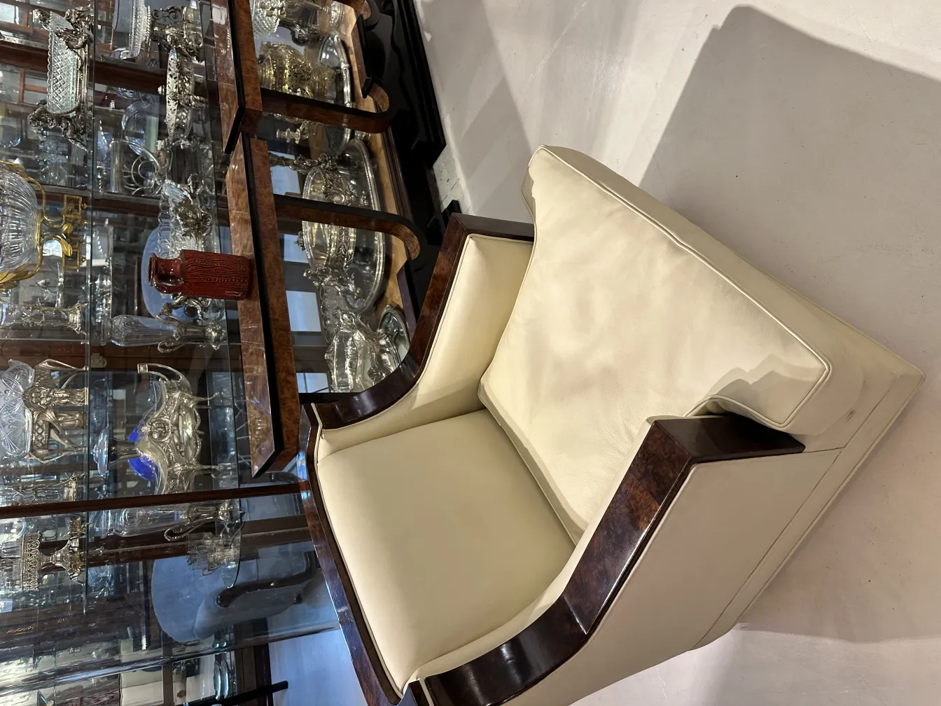 Antique decorative ceramic piece in an elegant setting.