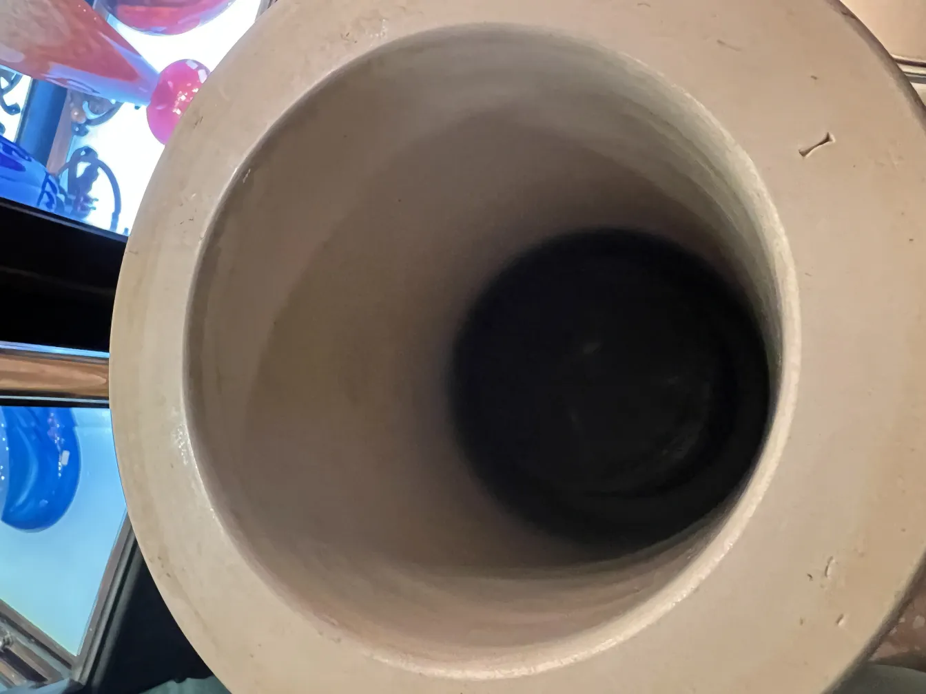 Interior view of an antique decorative ceramic