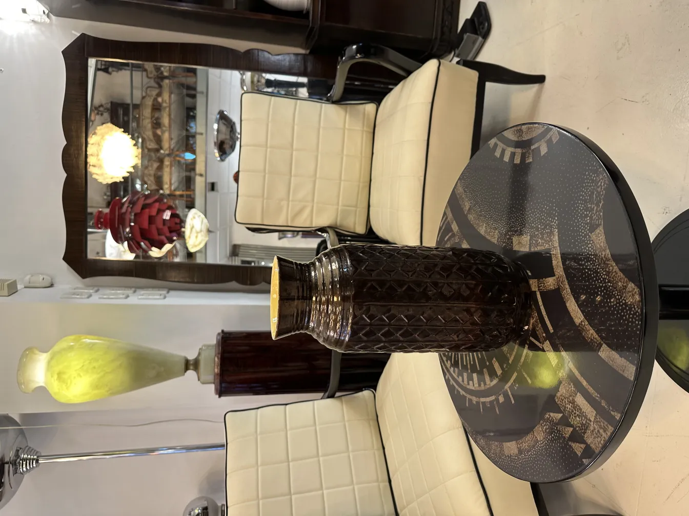 Antique ceramic vase in a modern decorative setting