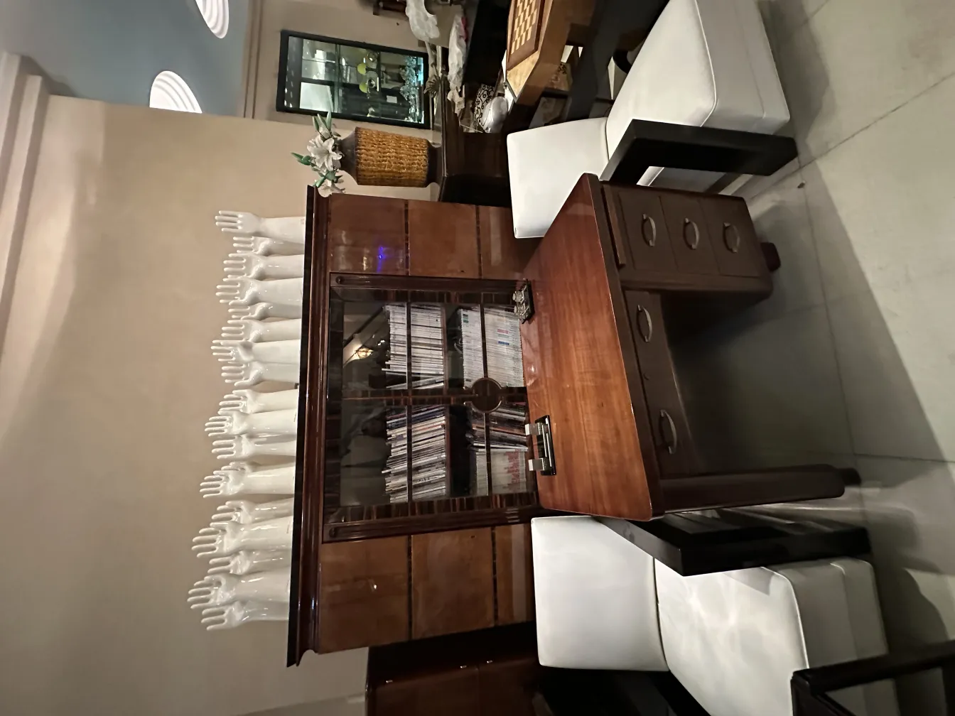 Antique ceramic sculpture in an elegant setting