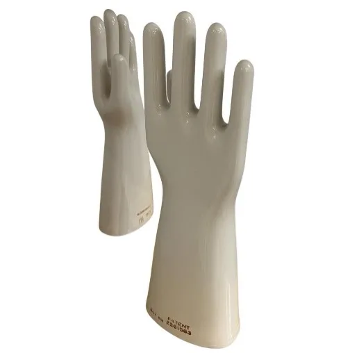 two antique ceramic decorative hands on a stand