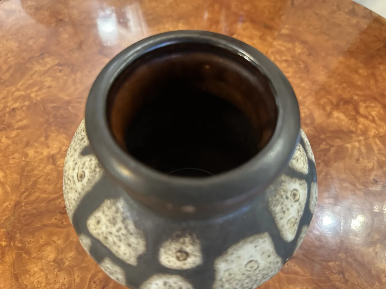 Antique ceramic vase with unique decoration