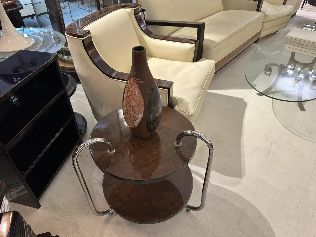 antique ceramic vase on a wooden table