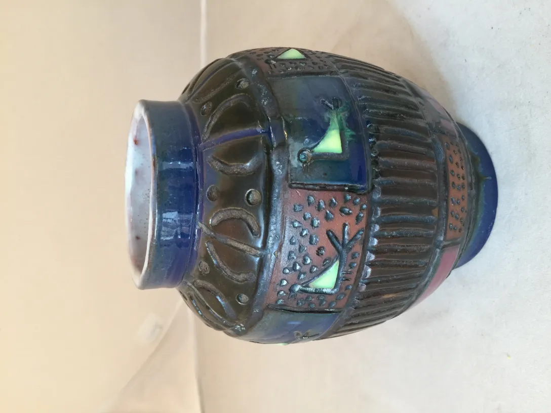 decorative antique ceramic with vibrant colors and intricate patterns