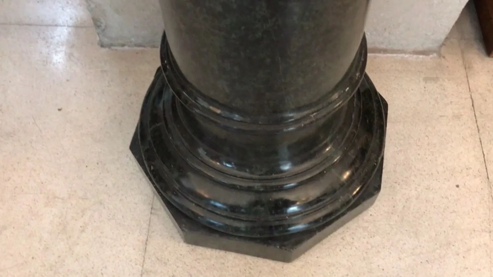 View of the base of an antique decorative column