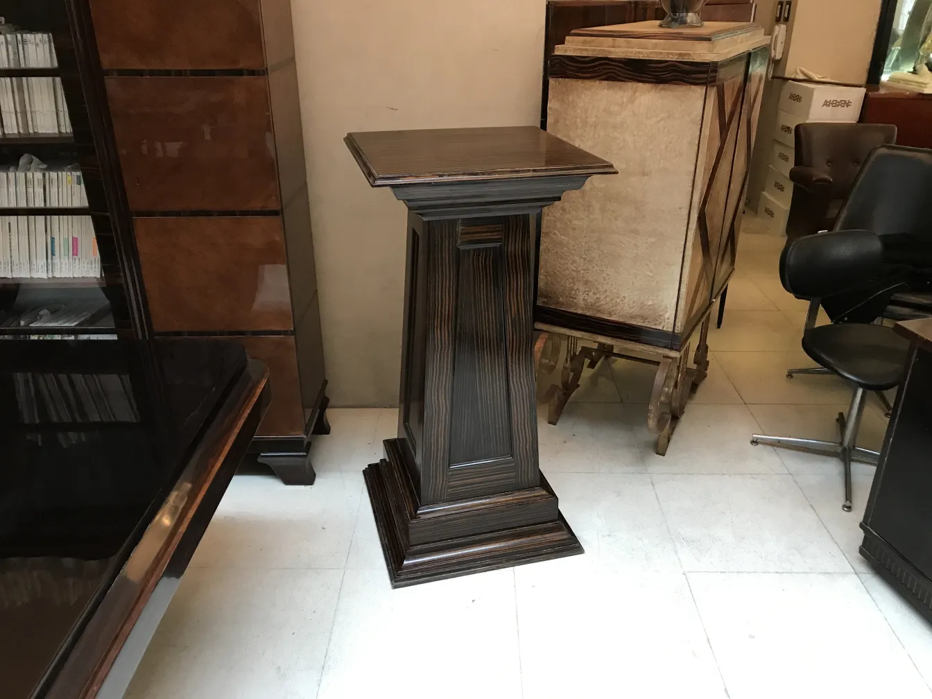 antique column with elegant design in a room