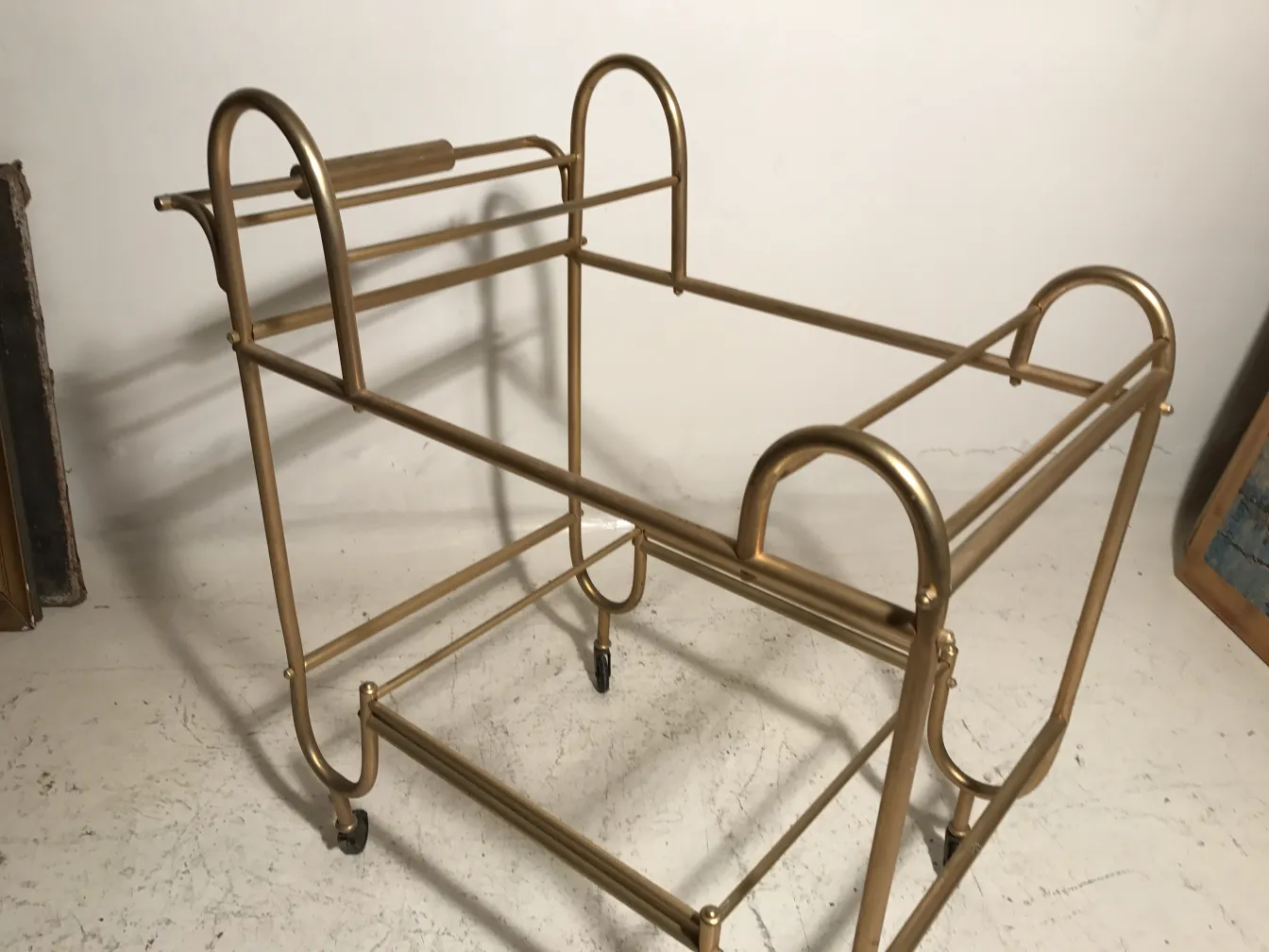 Antique cocktail trolley with elegant design and wheels