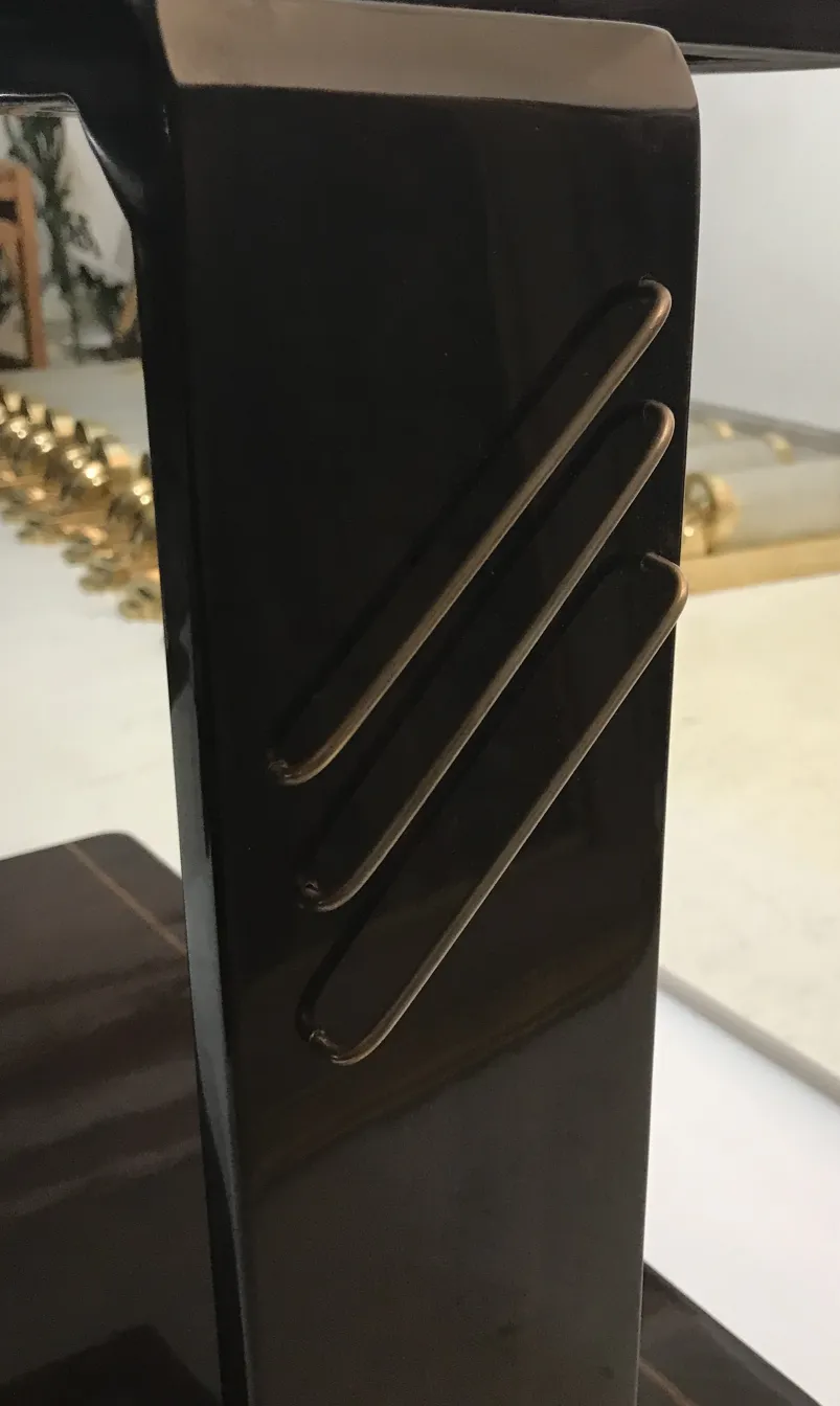 detail of an antique cocktail trolley with elegant design