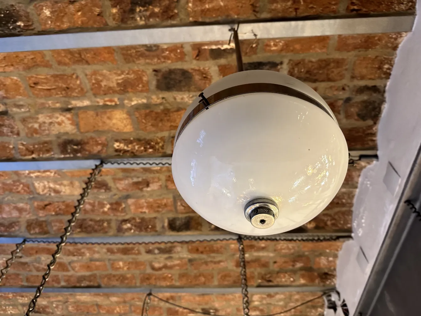 antique hanging lamp with round design and soft shine