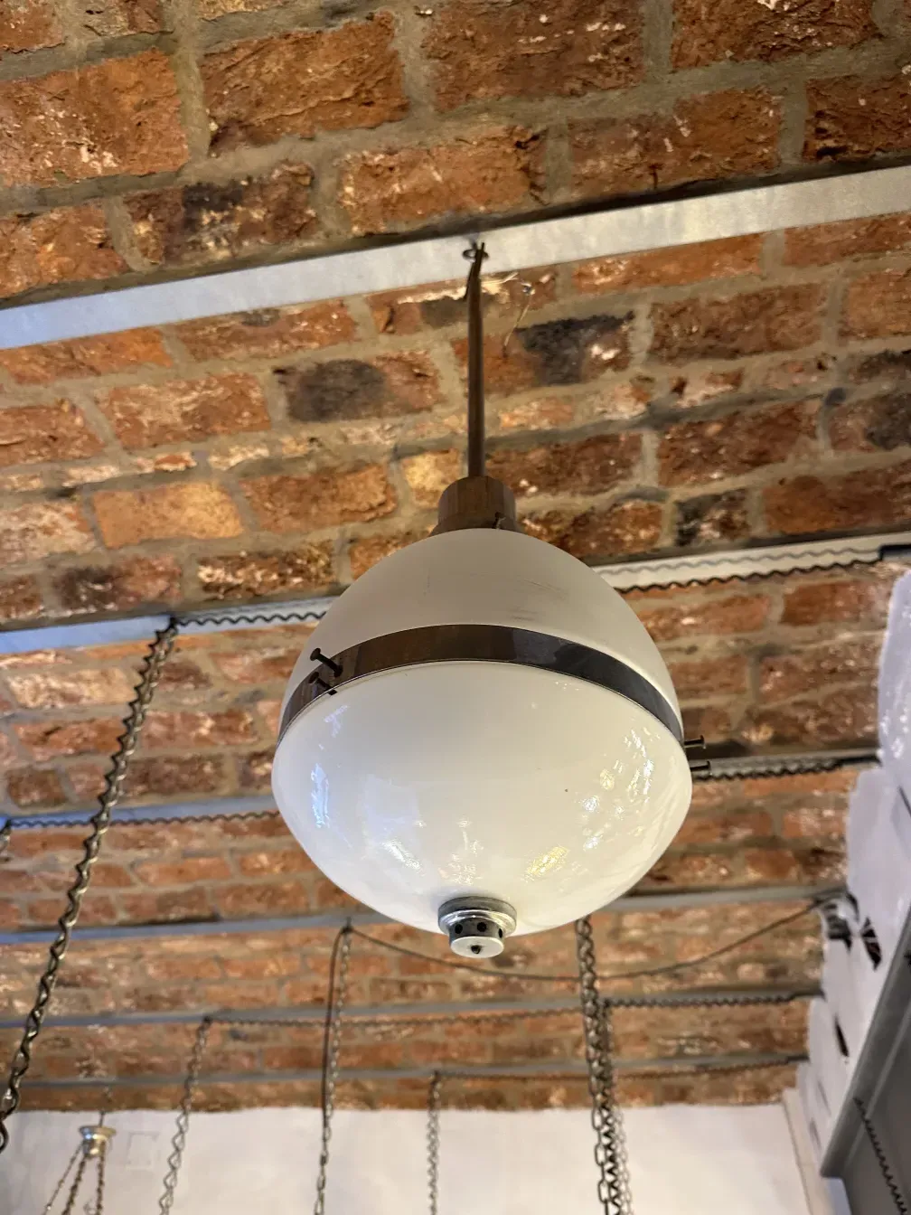 Antique hanging lamp in a rustic setting