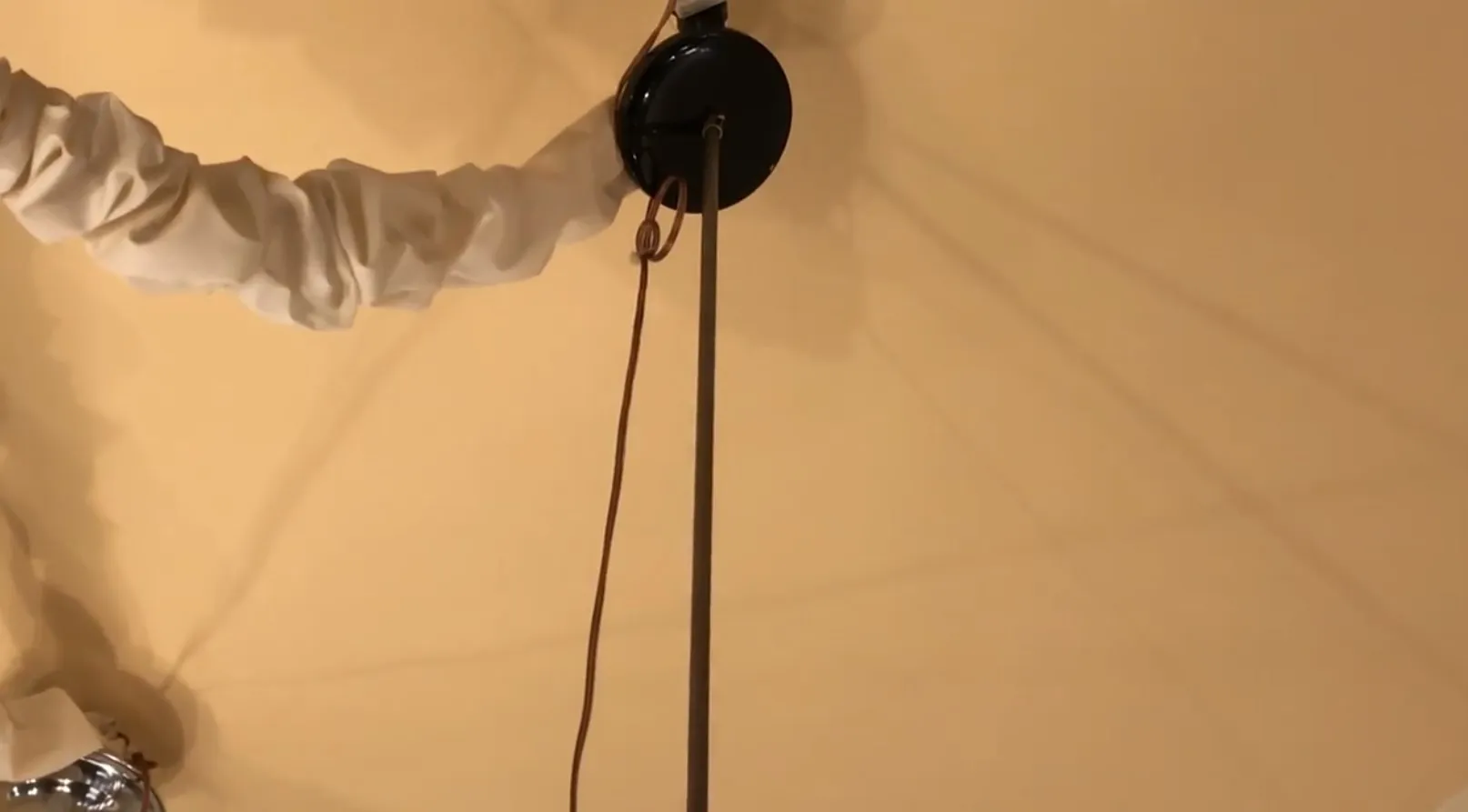 antique hanging lamp with soft lighting, vintage style