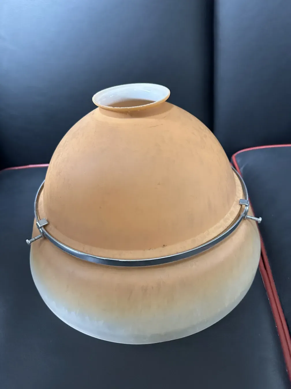 Antique hanging lamp by Peter Behrens with a unique design.