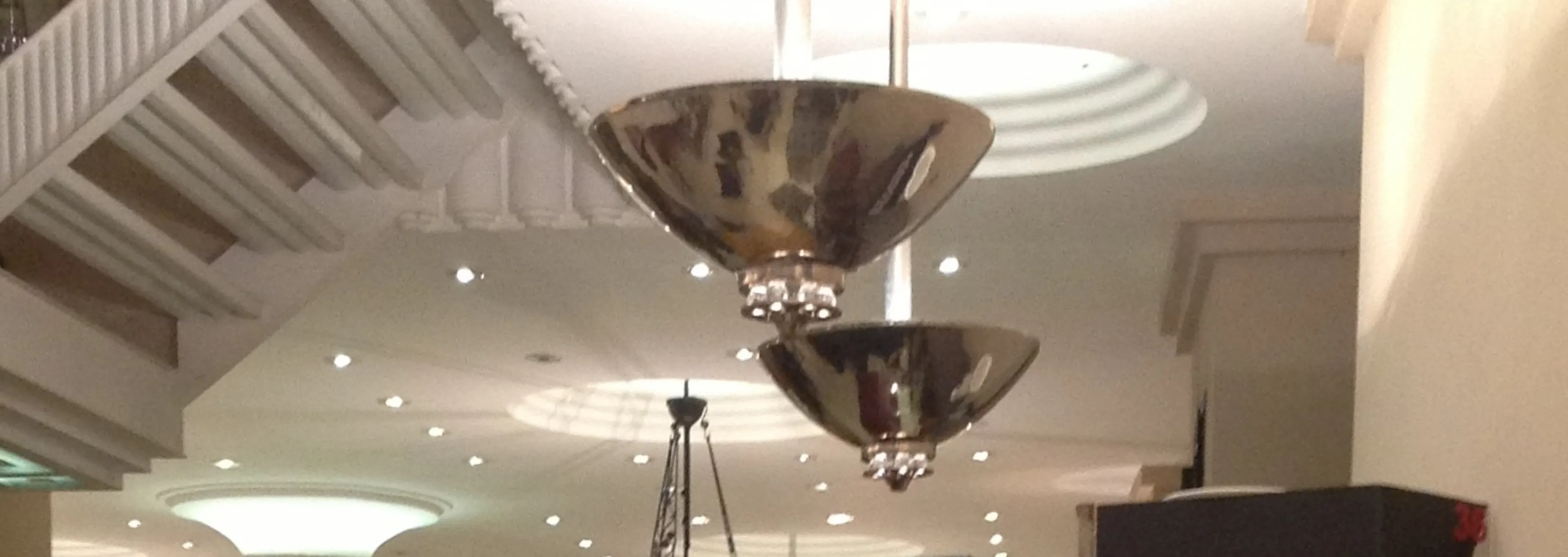 Bright antique hanging lamp made of metal, chic and stylish.