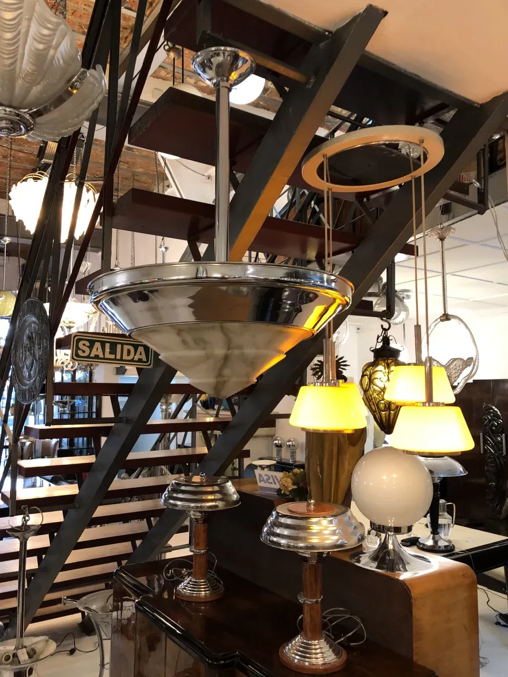 Antique hanging lamp with elegant and colorful design, illuminating the surroundings