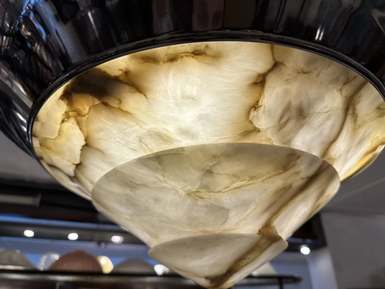 Antique hanging lamp with a unique and elegant design.