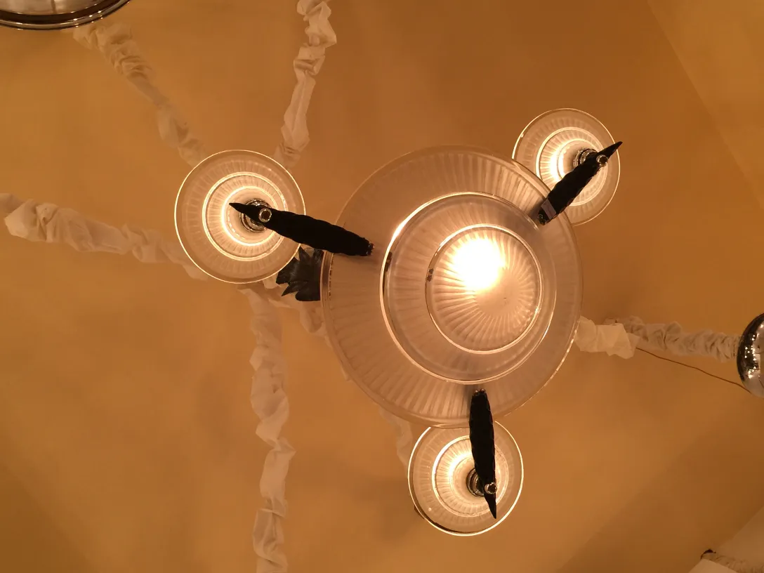 antique hanging lamp with bright lights and elegant design