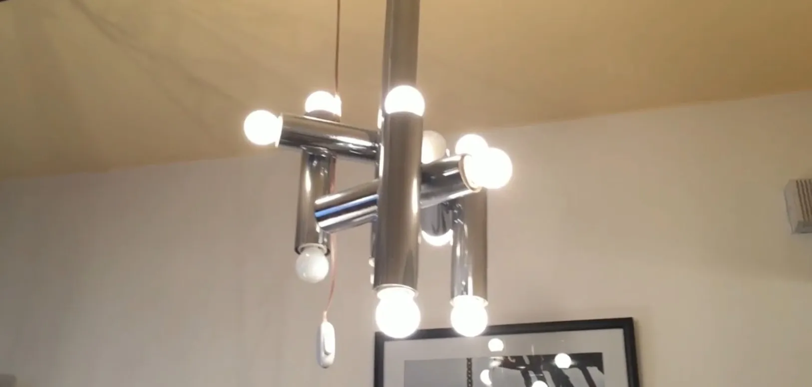 antique hanging lamp with multiple bulbs