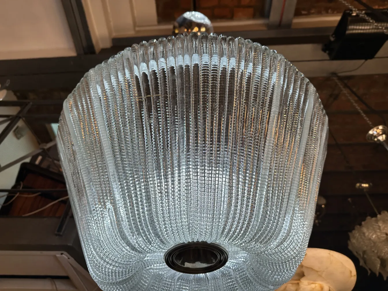 Antique hanging lamp paolo venini with intricate design and elegant shapes.