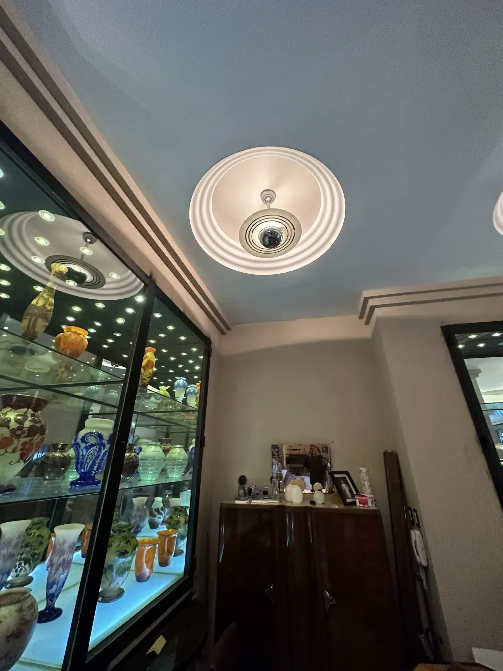 Antique hanging lamp with elegant design details in a decorative environment