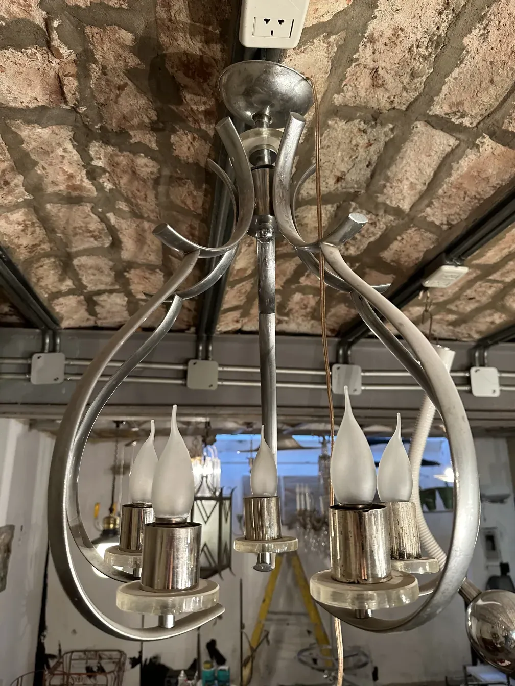 Antique hanging lamp with elegant design and stylish details.