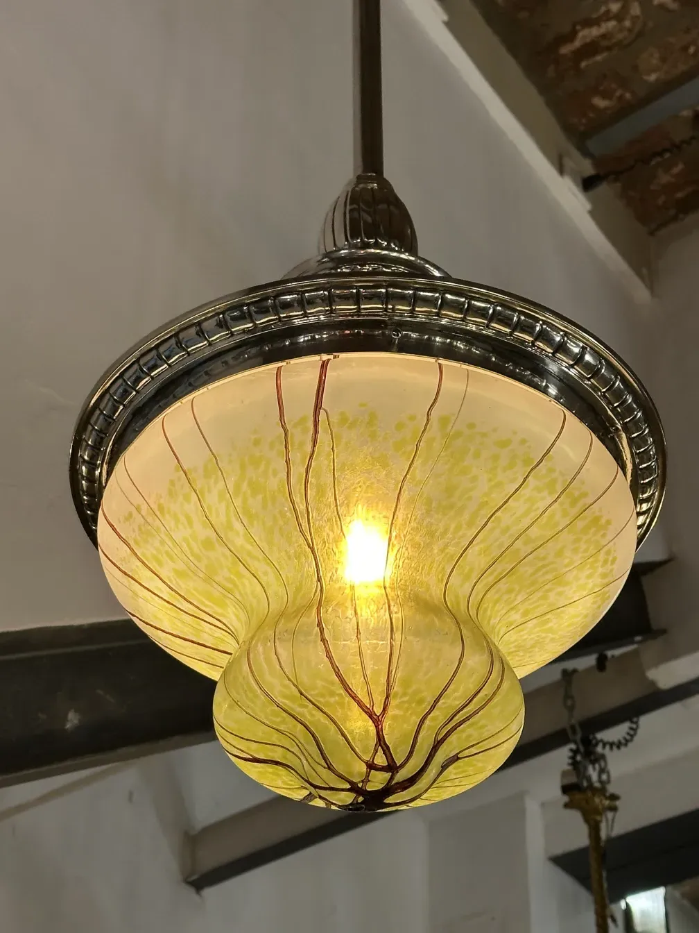 Antique hanging lamp with colorful and elegant design