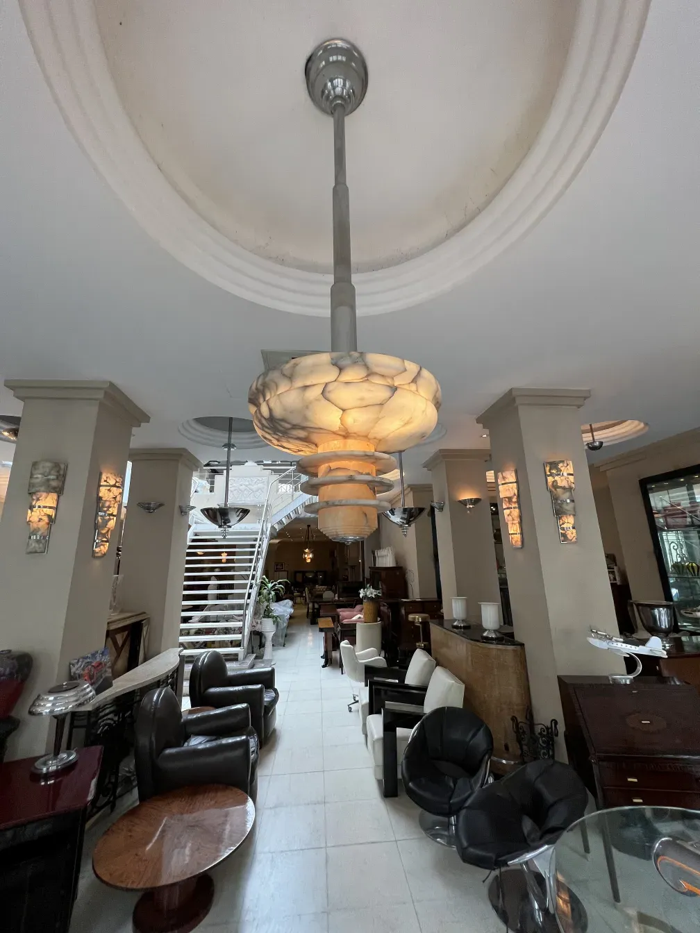 Antique hanging lamp with elegant design and soft lighting