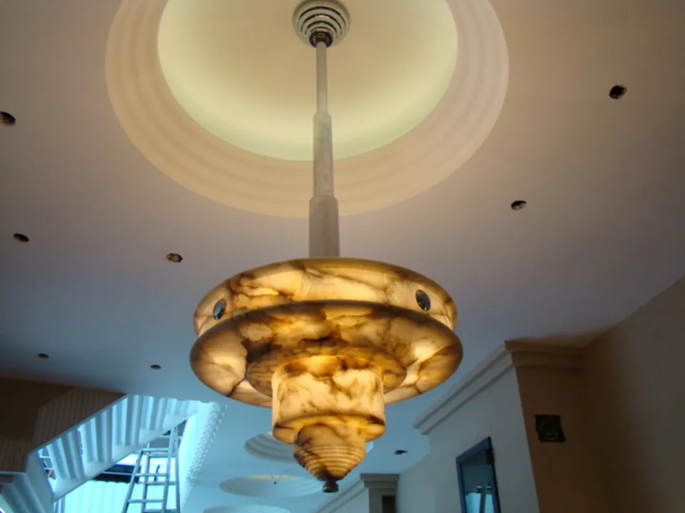 antique hanging lamp with unique decorative style, elegant setting