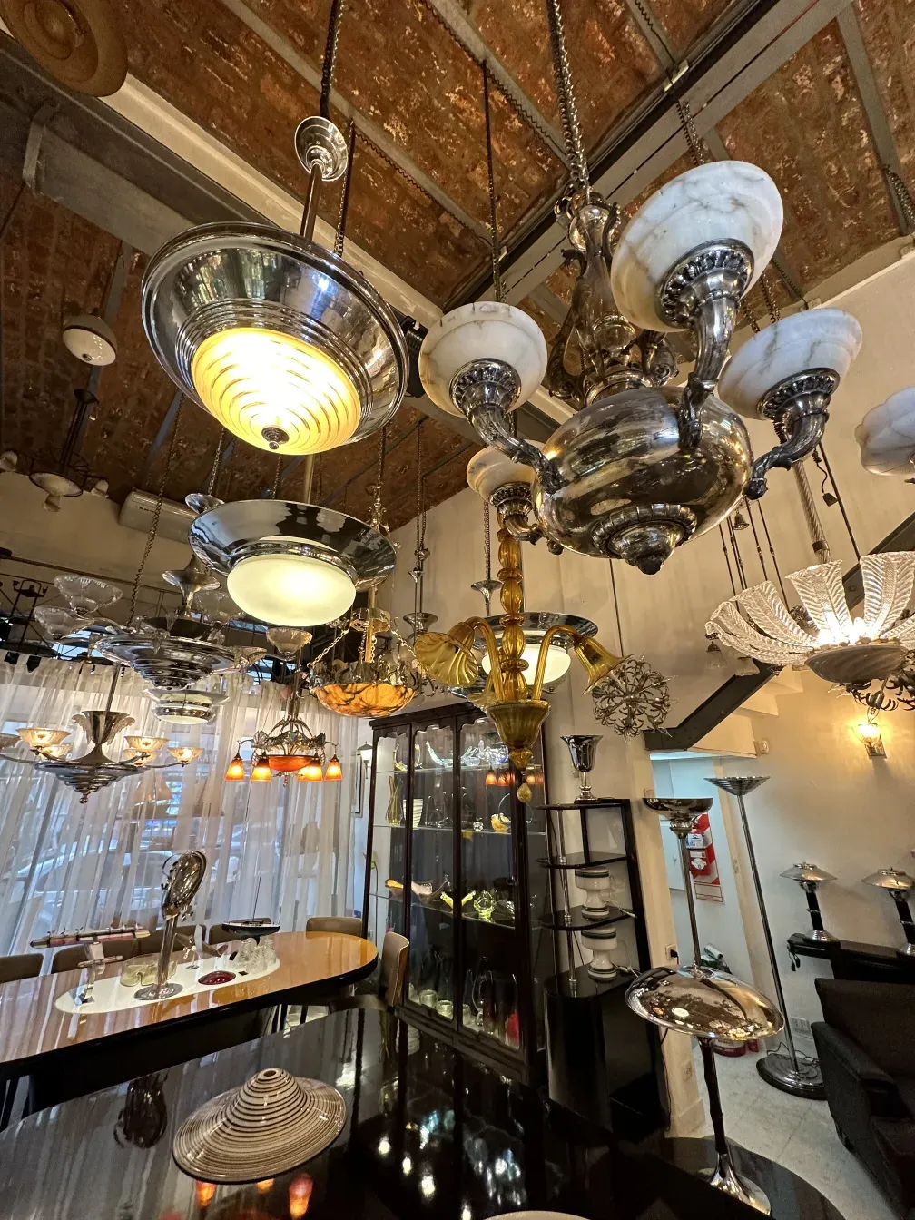 antique hanging lamp with elegant details in a cozy setting